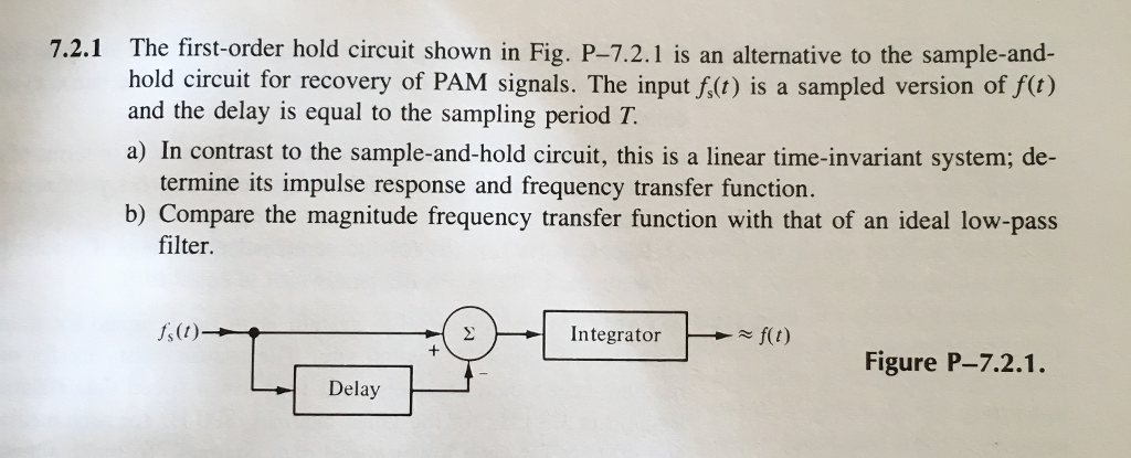 Solved 7.2.1 The first-order hold circuit shown in Fig. | Chegg.com