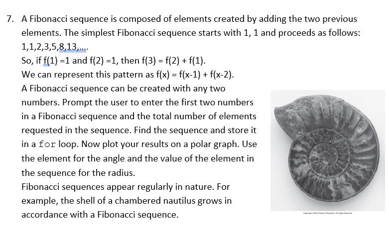 Solved 7. A Fibonacci sequence is composed of elements | Chegg.com
