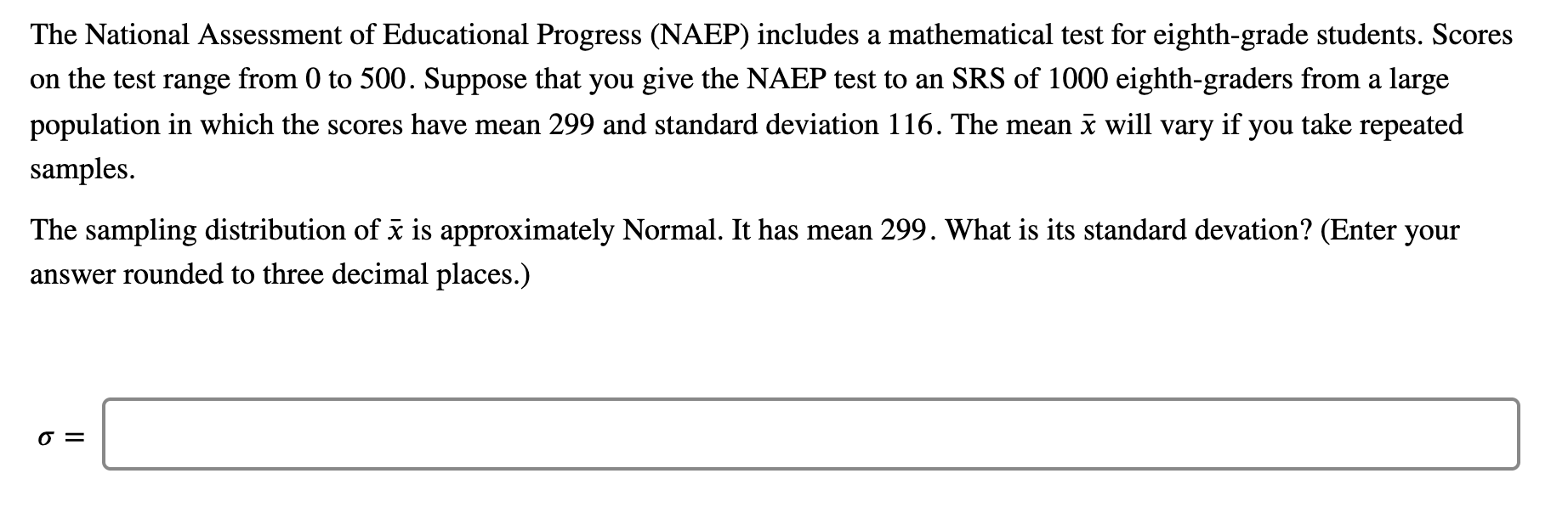 Solved The National Assessment of Educational Progress | Chegg.com