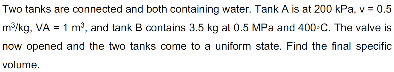 Solved Two tanks are connected and both containing water. | Chegg.com
