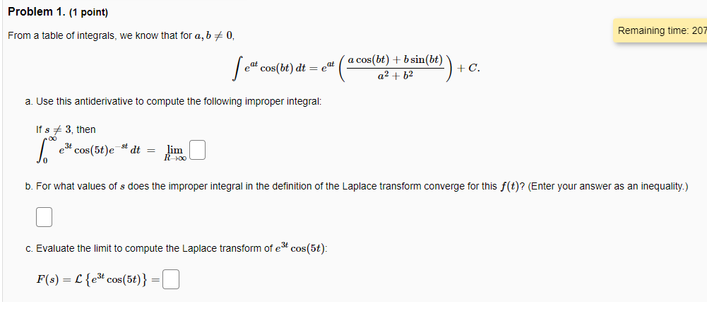 Solved Problem 1. (1 Point) From A Table Of Integrals, We | Chegg.com