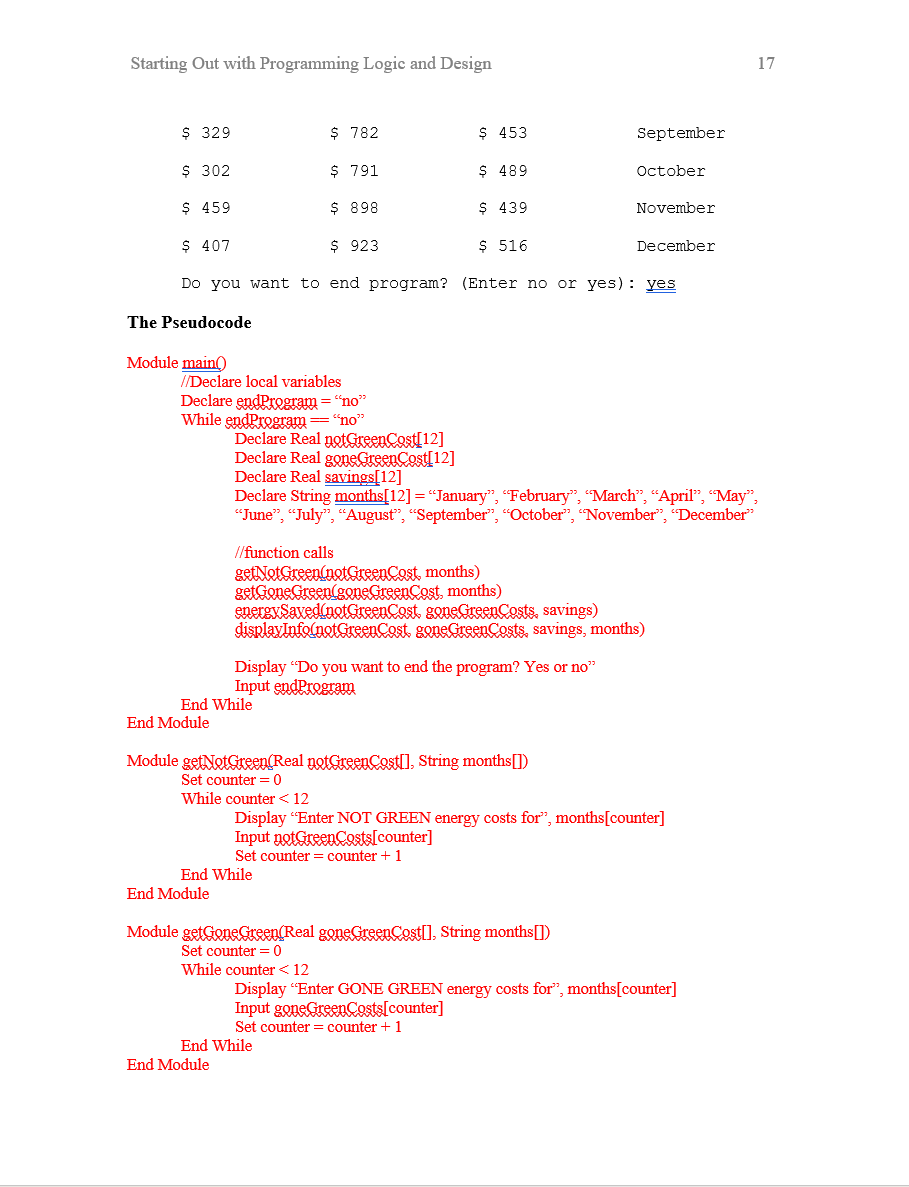 Solved Starting Out with Programming Logic and Design 15 Lab | Chegg.com