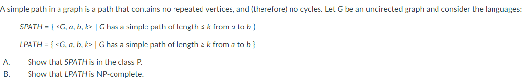Solved A simple path in a graph is a path that contains no | Chegg.com
