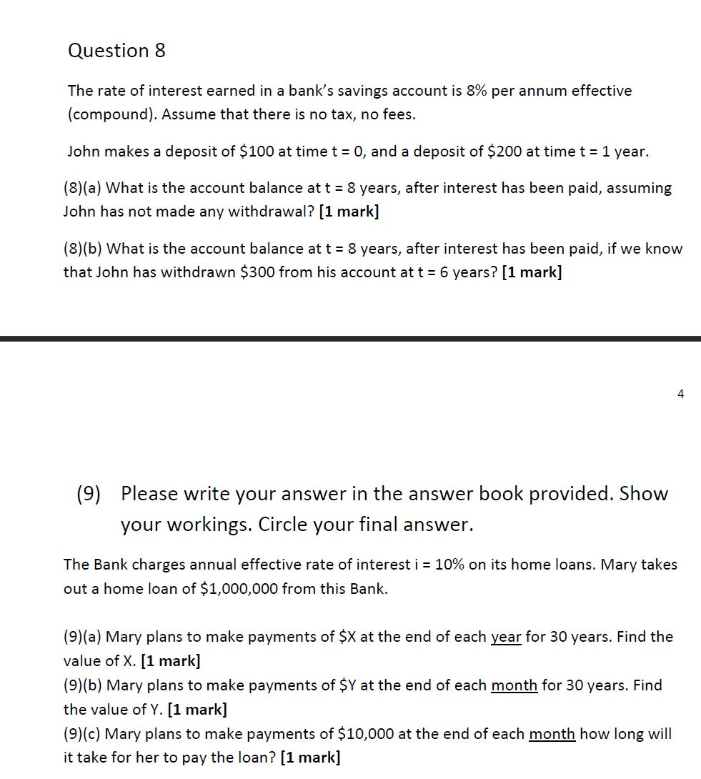 Solved Question 8 The Rate Of Interest Earned In A Bank's | Chegg.com