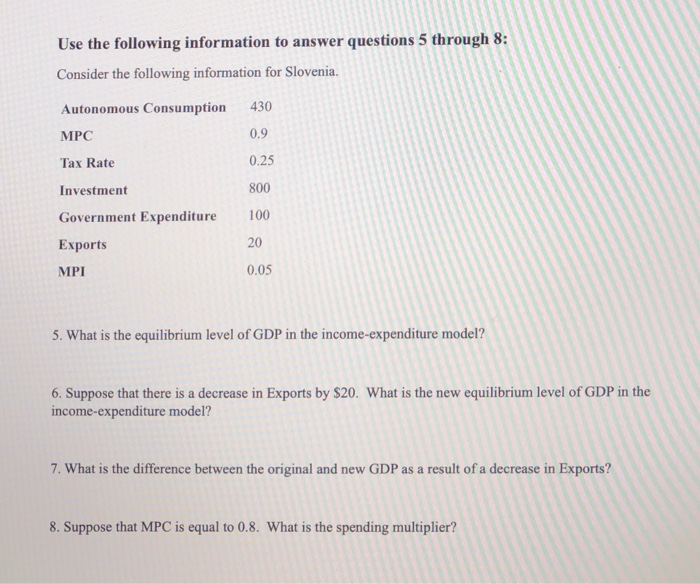 Solved 1. Consider the following information in the table | Chegg.com