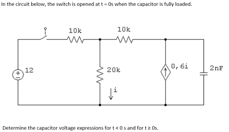 Solved In the circuit below, the switch is opened at t = Os | Chegg.com