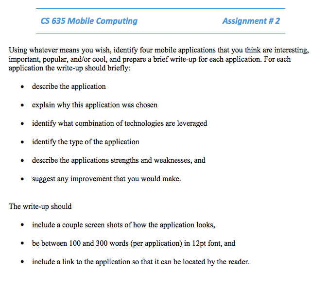 mobile computing assignment questions