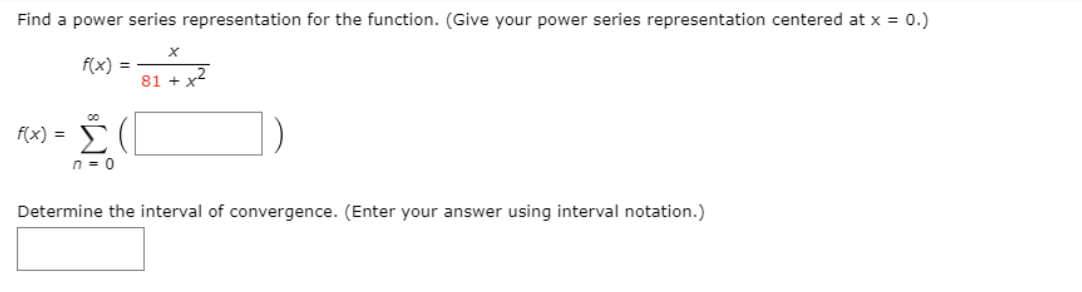 Solved Find a power series representation for the function. | Chegg.com