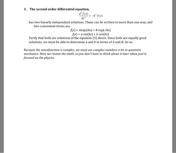 Solved 3. The second-order differential equation, d) has two | Chegg.com