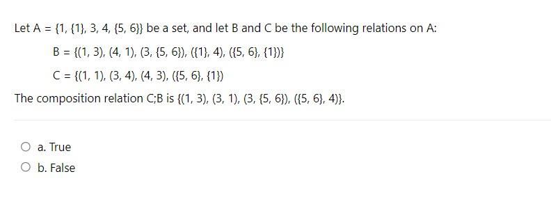 Solved Let A = {1, {1}, 3, 4, 5, 6}} Be A Set, And Let B And | Chegg.com