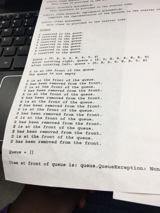 Solved Need help completing the starter code for the Queue | Chegg.com