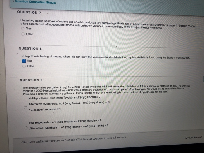 Solved Question I Completion Status: QUESTION 7 have two | Chegg.com