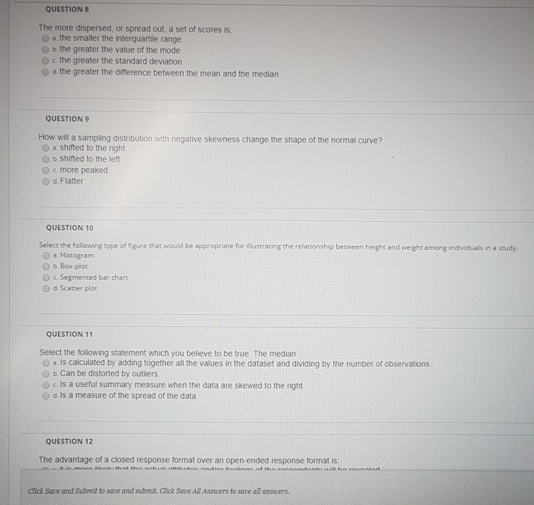 Solved QUESTION 1 A continuous scale of measurement is | Chegg.com