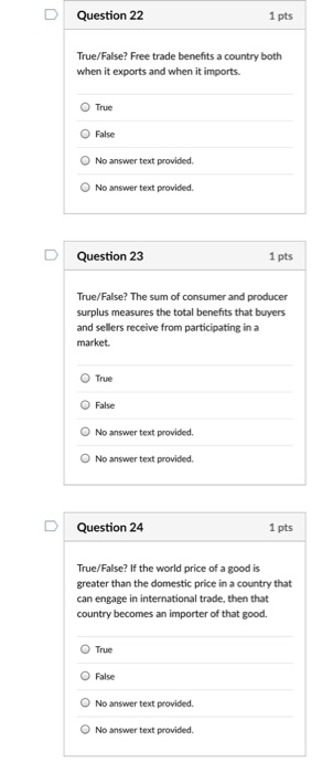 Solved Question 22 1 pts True/False? Free trade benefits a | Chegg.com