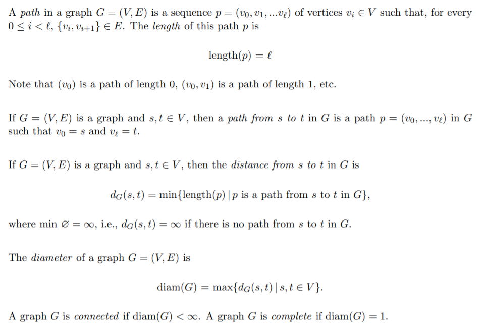 A Path In A Graph G V E Is A Sequence P V0 Chegg Com