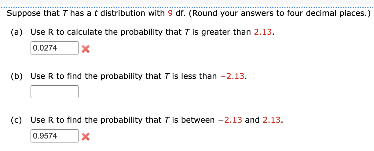 T Distribution Probability Questions Solved Suppose that T has a t distribution with | Chegg.com