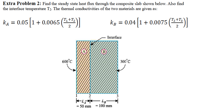Solved Extra Problem 2: Find the steady state heat flux | Chegg.com