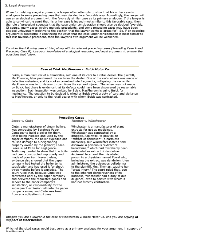 2-legal-arguments-when-formulating-a-legal-argument-chegg