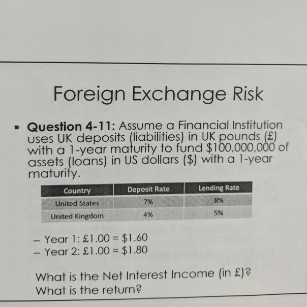 Solved Foreign Exchange Risk - Question 4-11: Assume A | Chegg.com