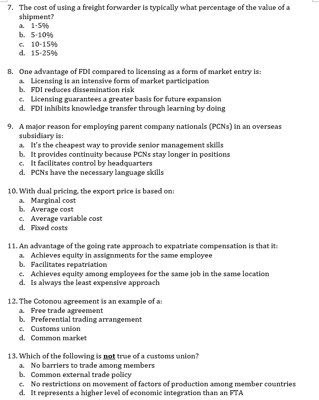 Solved 12 Which form of union arrangement does not require a