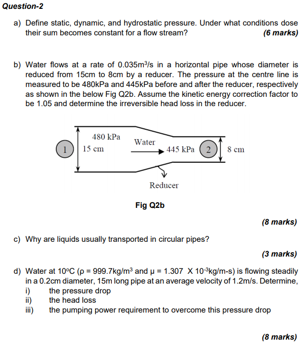 Solved Question-2 A) Define Static, Dynamic, And Hydrostatic | Chegg.com