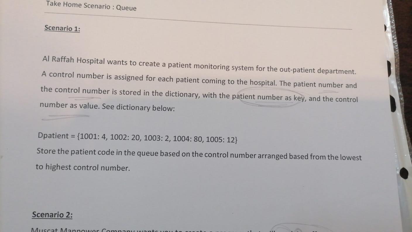 Solved Al Raffah Hospital wants to create a patient | Chegg.com