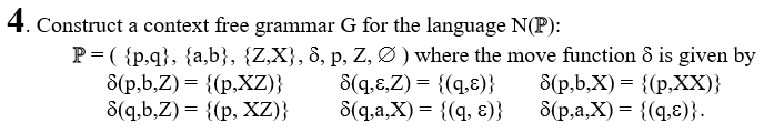 Solved 4 Construct A Context Free Grammar G For The Lang Chegg Com