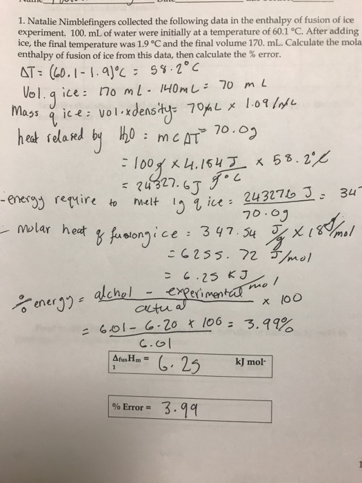 Solved 1. Natalie Nimblefingers collected the following data