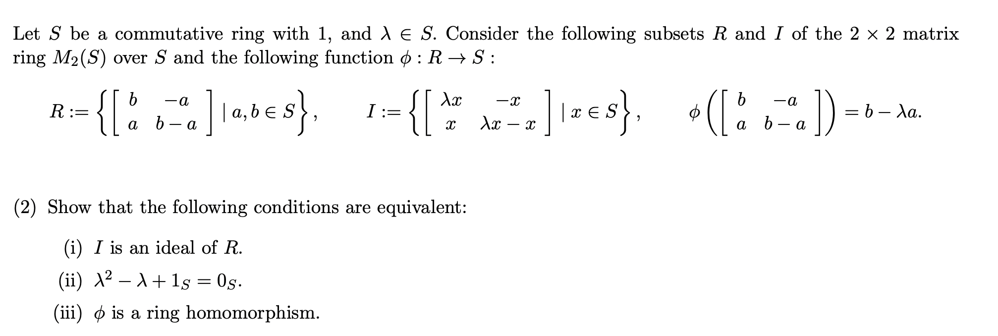 Solved Let S be a commutative ring with 1, and 1 E S. | Chegg.com