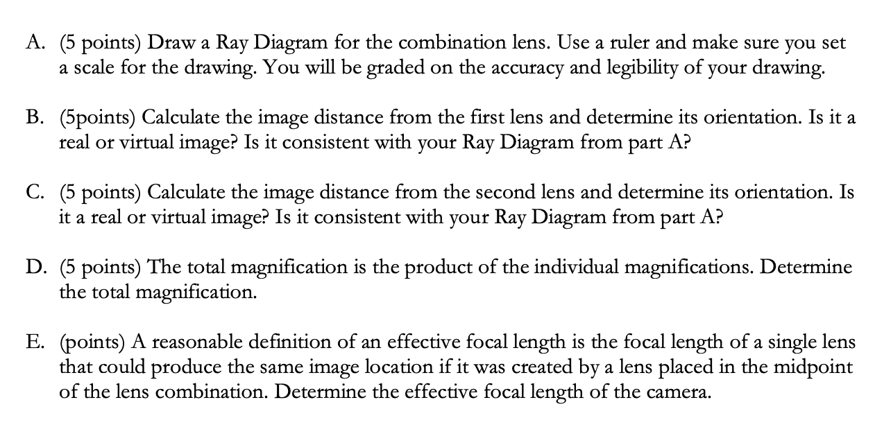 Suppose a camera is constructed such that light first | Chegg.com