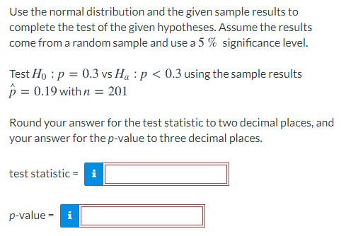 Solved Use the normal distribution and the given sample | Chegg.com