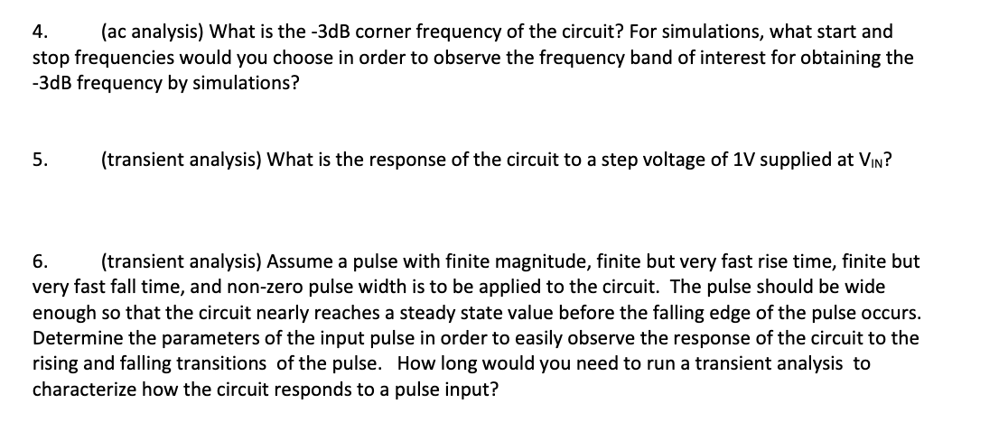 Solved For the circuit shown above, answer the following | Chegg.com