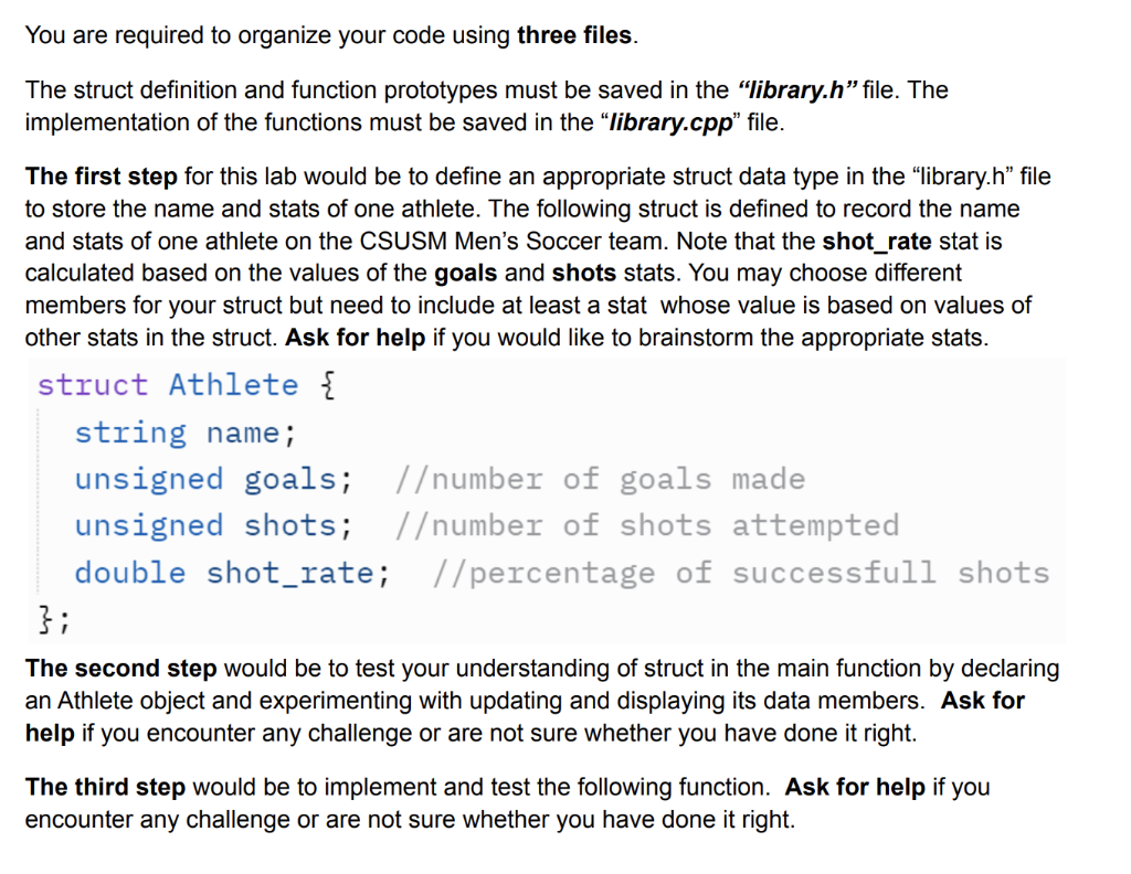 Solved You Are Required To Organize Your Code Using Three | Chegg.com