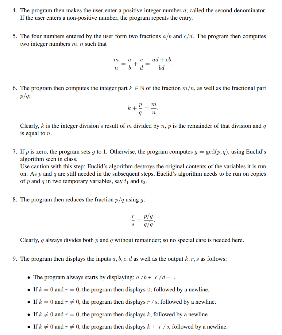 Solved Write A Java Program Fractions Java That Does The Chegg Com