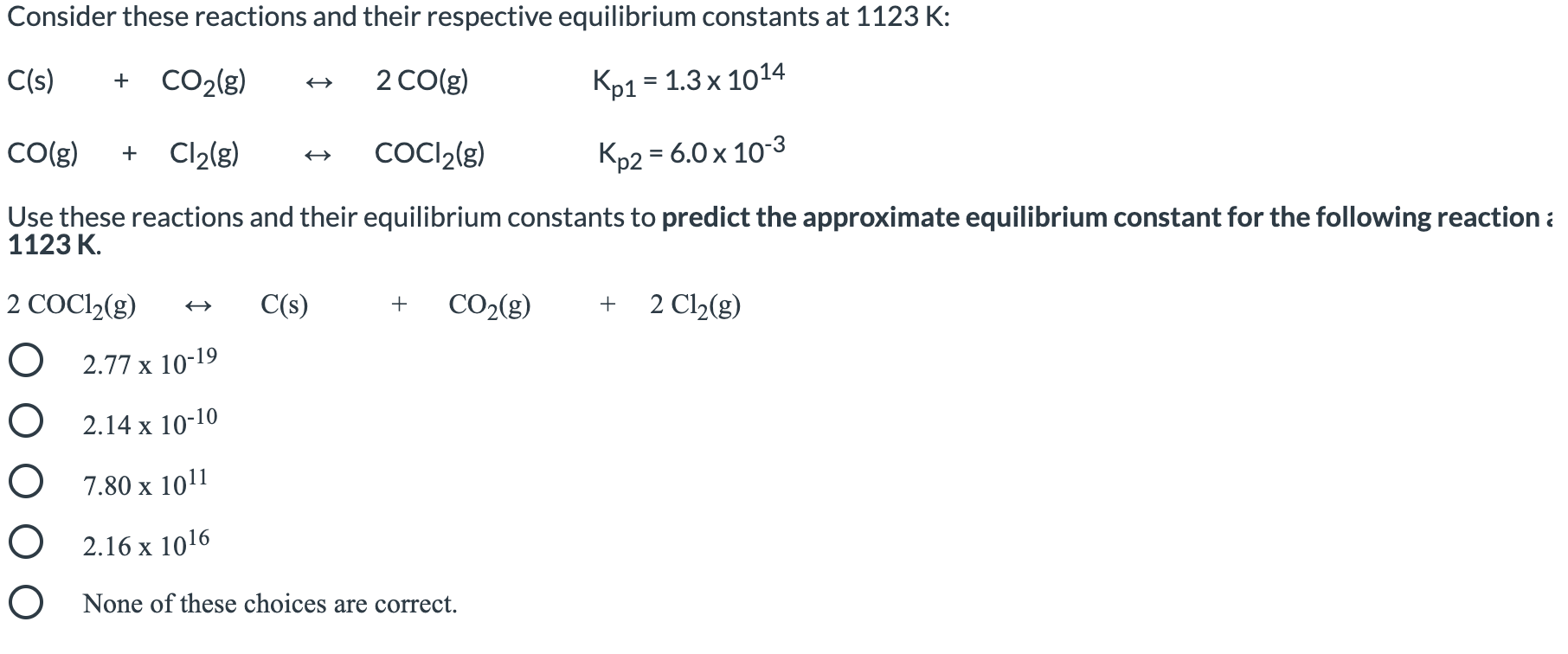 Solved Consider these reactions and their respective | Chegg.com