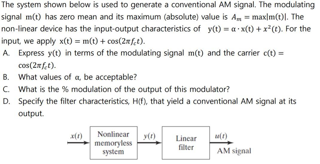 Solved The system shown below is used to generate a