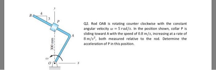 Solved Q2. Rod OAB is rotating counter clockwise with the | Chegg.com