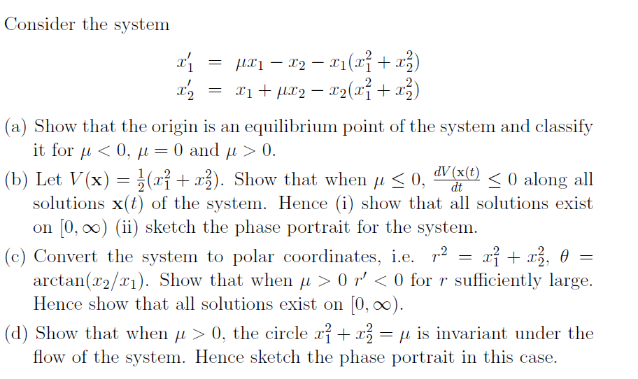 Consider The System 2 X I Hx1 12 X1 Xi Chegg Com