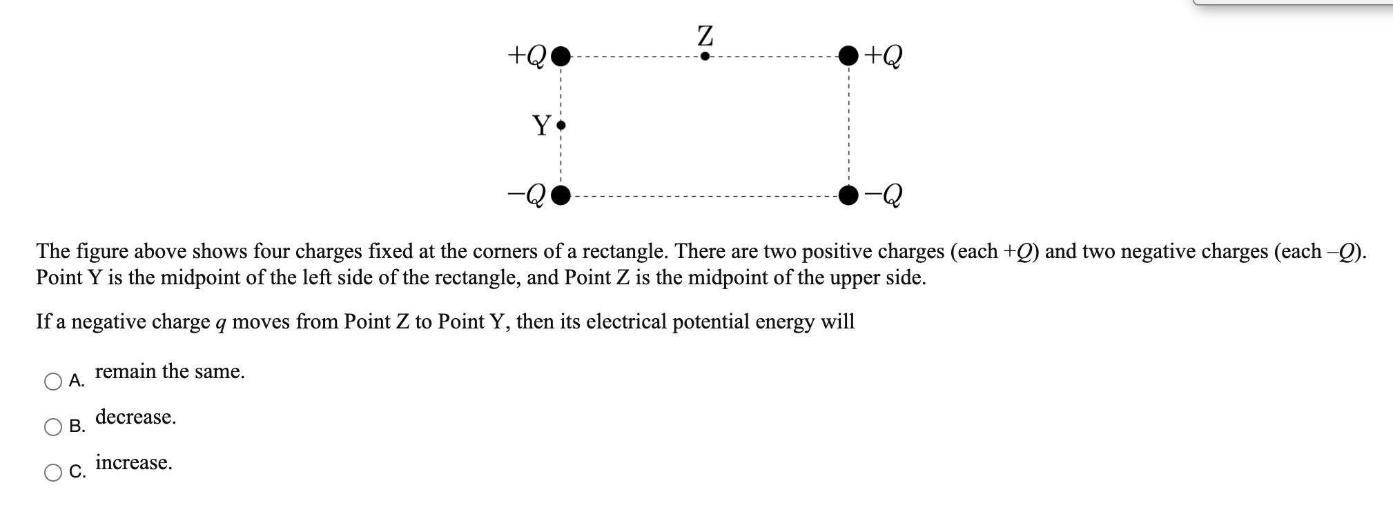 Solved Z Q Q Y Q Q The Figure Above Shows Four Charges Chegg Com