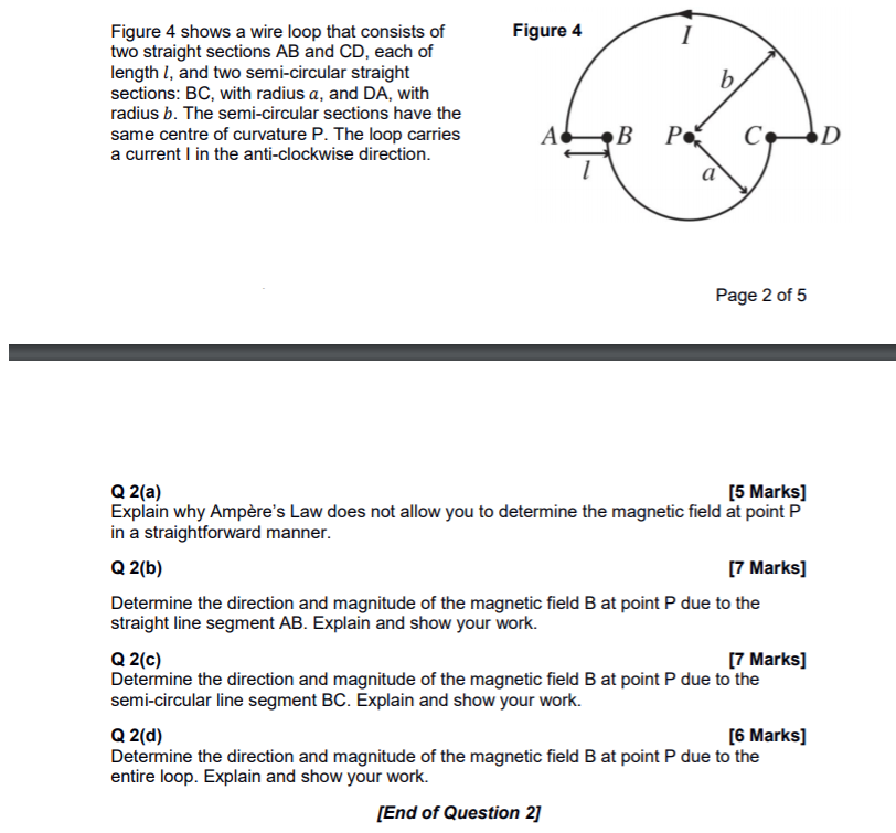 Solved Figure 4 1 b Figure 4 shows a wire loop that consists | Chegg.com
