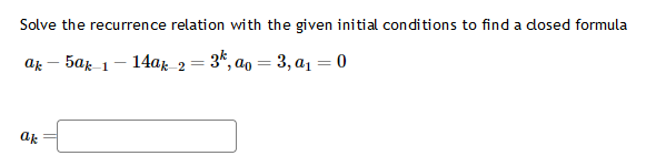 Solved Solve the recurrence relation with the given initial | Chegg.com