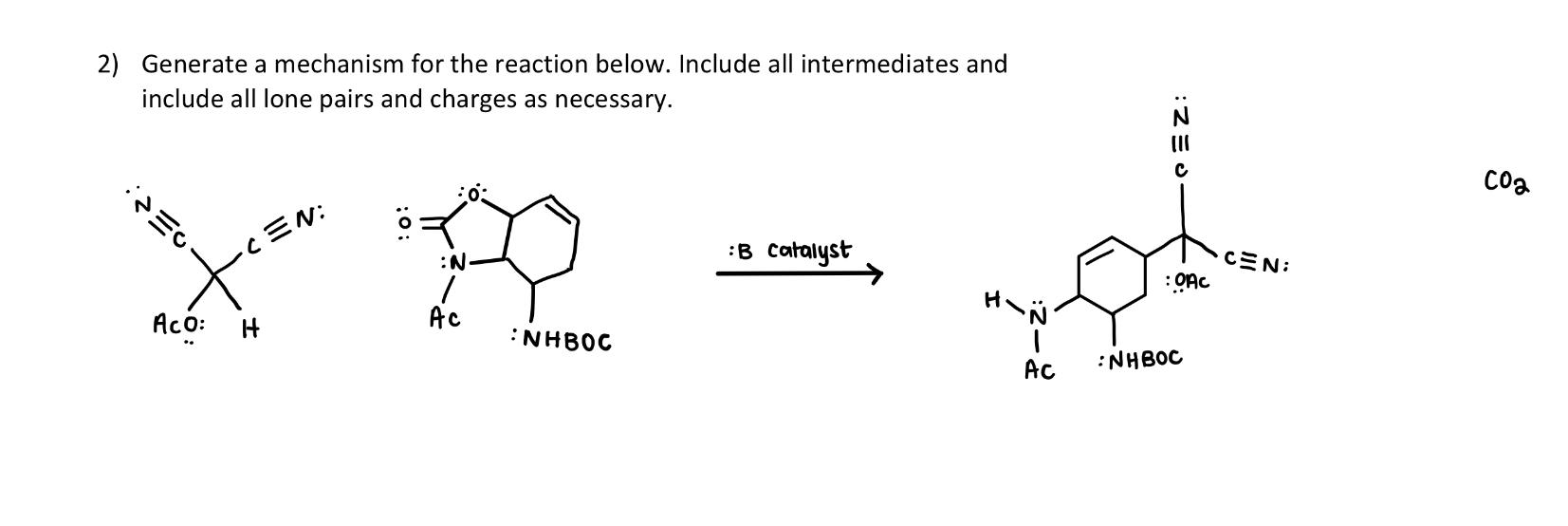 Solved 2) Generate a mechanism for the reaction below. | Chegg.com