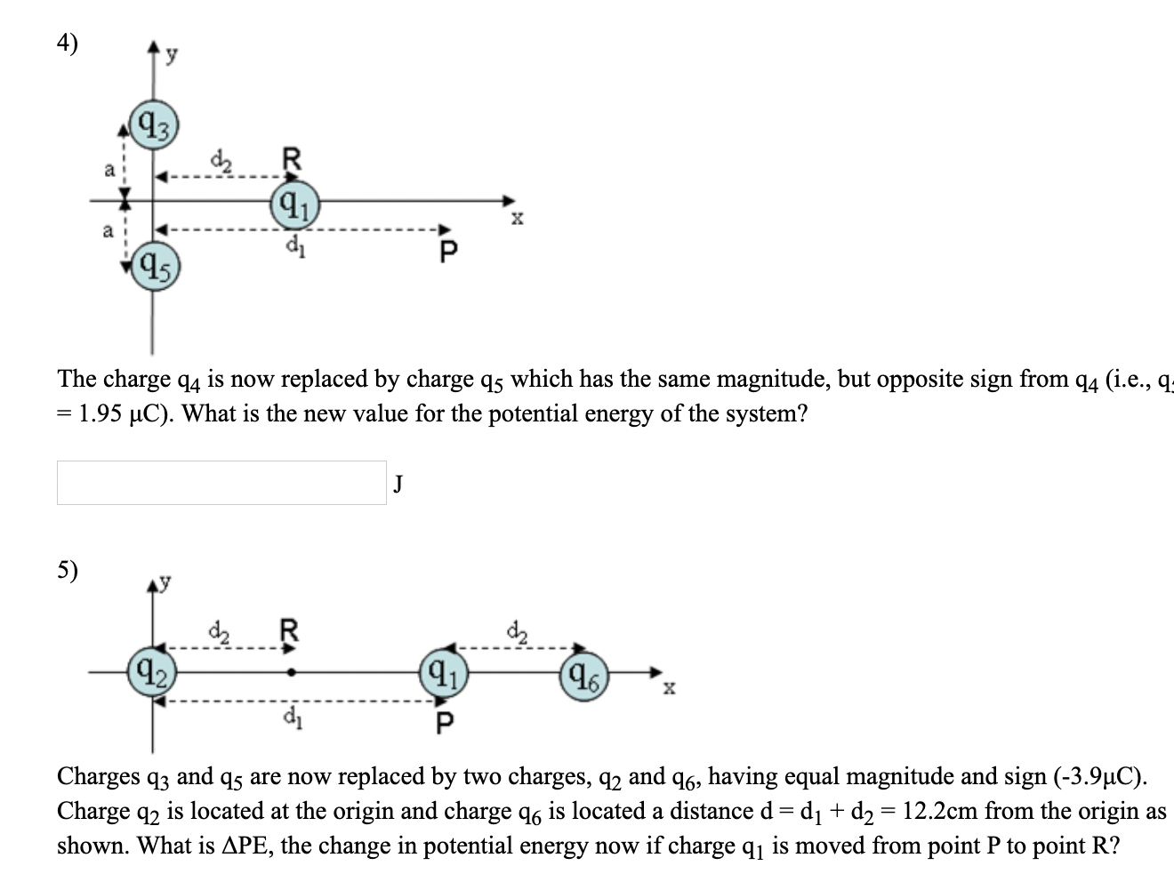 Solved A point charge q2 = -3.9 uC is fixed at the origin of | Chegg.com