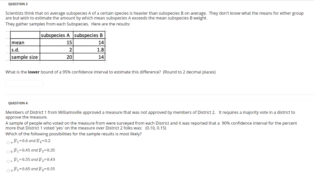 Solved QUESTION 1 A comparison test for means from | Chegg.com