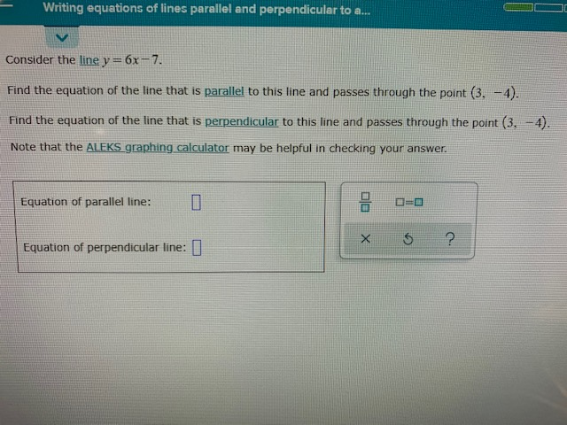 Solved Writing equations of lines parallel and perpendicular | Chegg ...