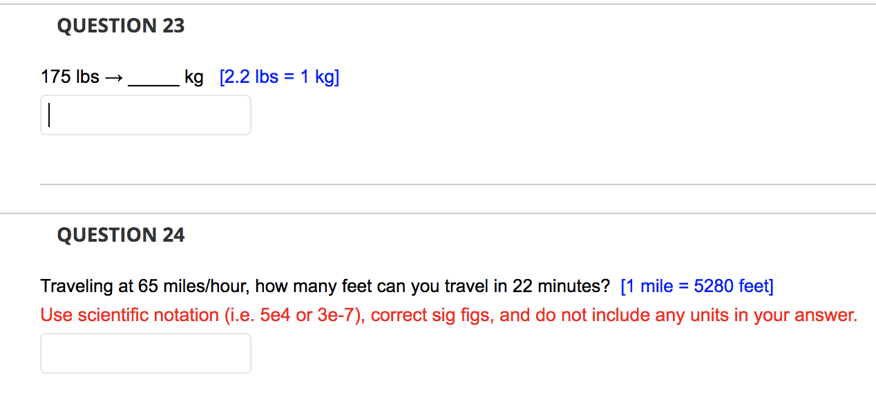 Solved QUESTION 23 175 lbs kg 2.2 lbs 1 kg QUESTION 24