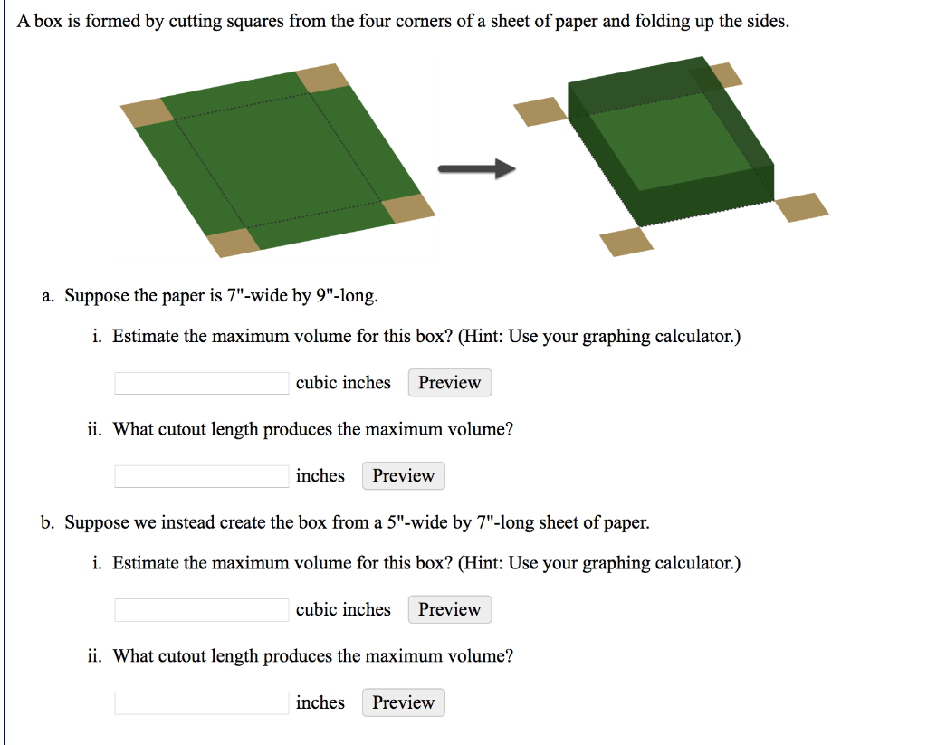 Solved A box is formed by cutting squares from the four