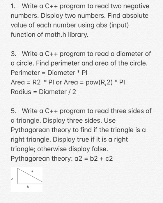 Solved 1. Write a C++ program to read two negative numbers. | Chegg.com