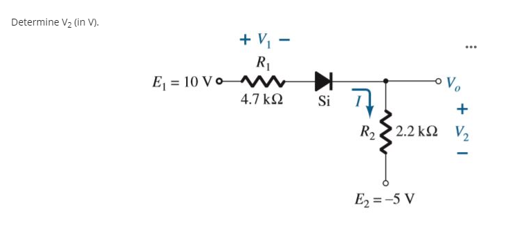 Determine \( \mathrm{V}_{2} \) (in \( \mathrm{V} \) ).