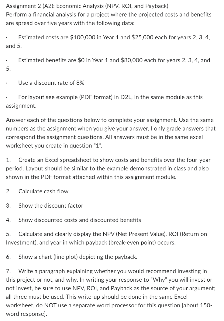 economic analysis assignment